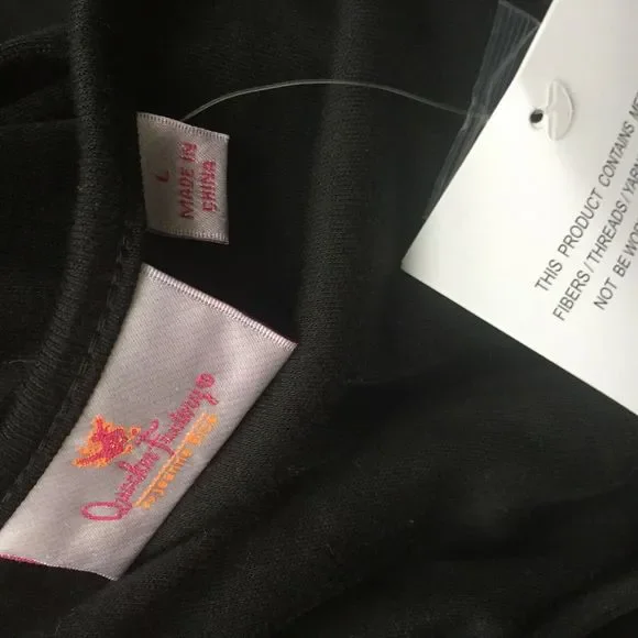 Quacker Factory L Large Shirt Black Beaded - Picture 6 of 7